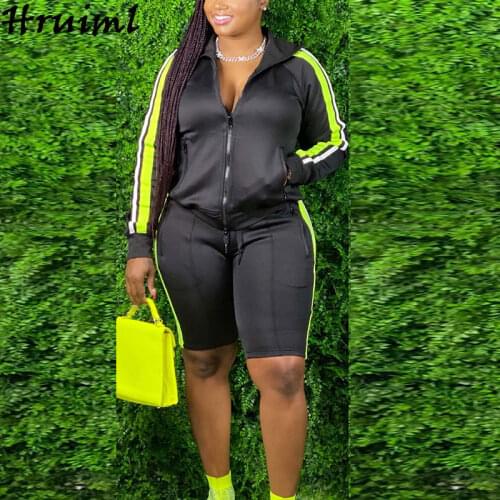 2 Piece Outfits for Women Sets Autumn Fashion Long Sleeve Turn-down Pocket Tops Coat Short Pants Set Sportswear Women Tracksuit