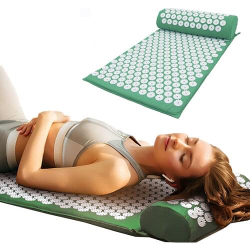 Acupressure Massager Mat Relaxation Relief Stress Tension Body Yoga Mat Relieve Body Stress Pain Spike Cushion Mat with Pillow