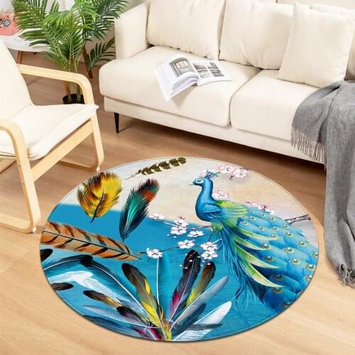 Nordic Round Carpet Computer Chair cushion Kids Room Carpet Bedroom Floor Bedside Mat 3D Printing Living Room Decoration Rug