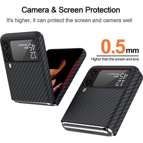 Multifunctional Special Material Carbon Fiber Phone Case Abrasion-resistant Compatible with Z Flip3
