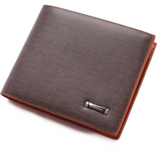Mens Leather Wallet Male Purse Cuzdan New Pu Leather Wallet Men Wallets Luxury Brand Clutch Wallet Brown Money Clip