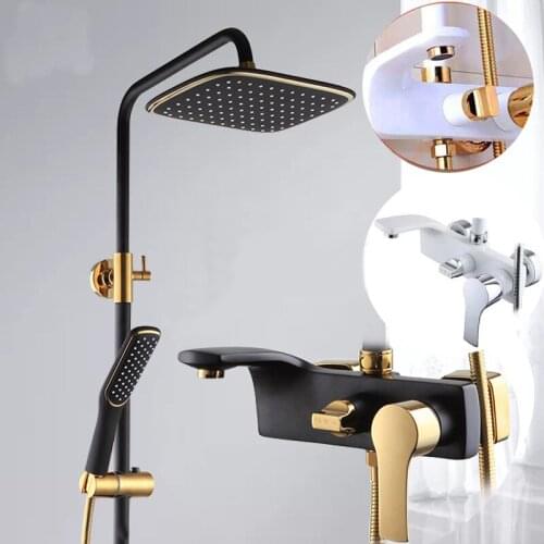 Toilet shower kit gold shower faucet bronze black shower faucets best gift for new home decoration bathtub faucet White