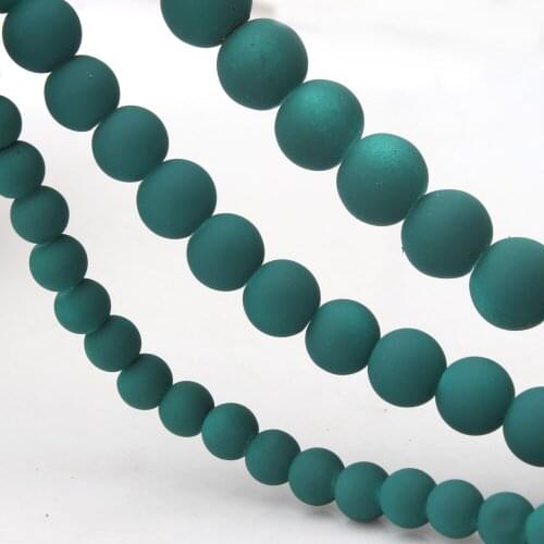 OlingArt 6MM/8MM/10MM Mixing size Glass Rubber Malachite green Round beads DIY Bracelet Necklace Earrings Jewelry Making