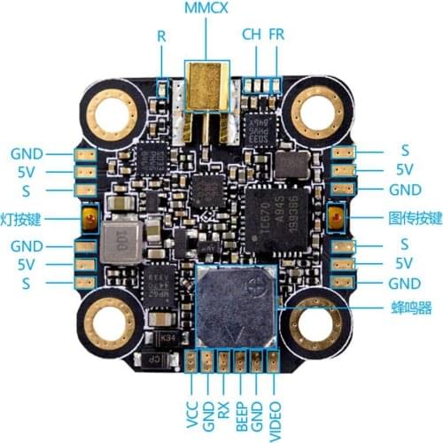 PandaRC MINI VT5804 L1 PitMode 600mW Switchable 5.8G 40CH Raceband 2-6S VTX 20x20mm With 4PCS LED Board for FPV Racing Freestyle