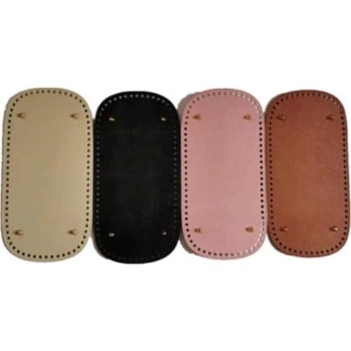 Diy Handmade Woven Bag Hardware Leather Accessories Pu Cross Pattern 30*15 Bottom Diy Bag Pu Leather Oval Bag Accessories