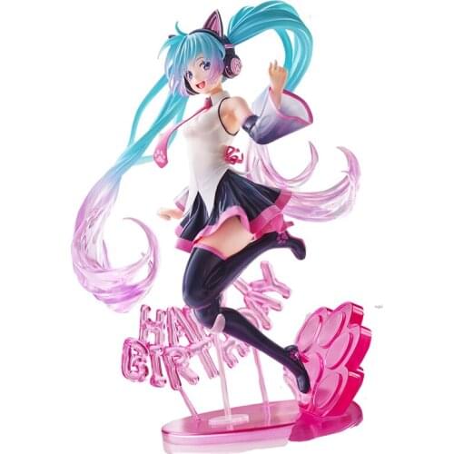 Pre-Sale Hatsune Cat Ear Japan Anime Figure Collectible Model Toy Anime Gift Desktop Ornament PVC Model Cartoon Toy Hatsune Doll