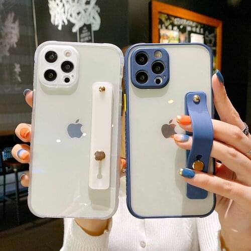 LOVECOM Shockproof Clear Case For Samsung S20 FE S21 S10 Plus A72 A52 A51 A71 A42 A50 Note 20 10 Wrist Strap Stand Soft Cover