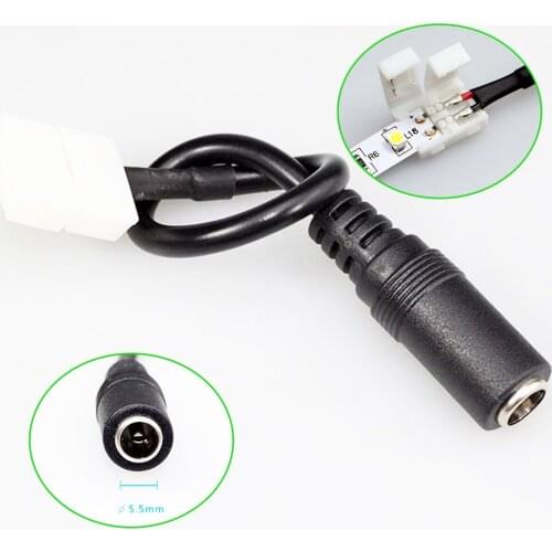 10pcs Solderless Female Barrel Power Connector for 10mm 5050 LED Strip Light