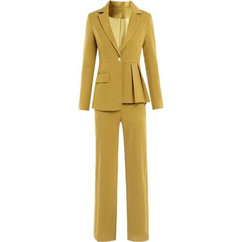 European American 2021 High-End Luxury Professional Suit Long Two-Piece Blouse Irregular Design Texture Office Ladies Slim Suit