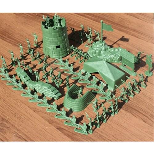 100PCS/set Soldiers Military Plastic Figurine Action Figure Green Red Toys Hobbies For Boys Children Gifts Army Men Kid Toy