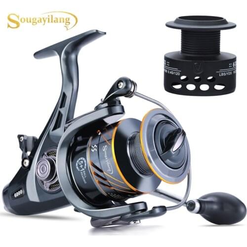 Sougayilang BMD 4000/6000 Size New Double Brake Carp Fishing Reel Fishing Tackle 10kg Drag Power Father/boyfriend Gift