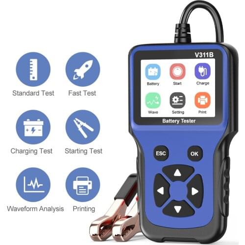 V311B Car Battery Tester 12 Volt Battery Analyzer Automotive 12V Diagnose Tool 100-2000CCA Multi-Language Car Diagnostic Tool