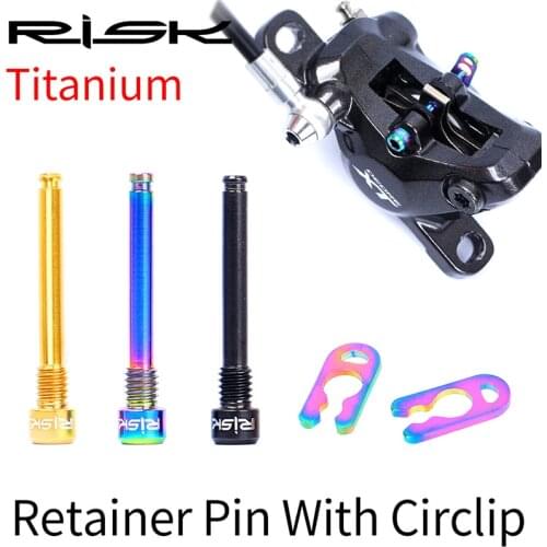 2020 RISK 2pcs Bike Oil Disc Threaded Bolts Mountain Bicycle TC4 Titanium Alloy XX Brake Clamp Circlip Hydraulic Brake Plugs