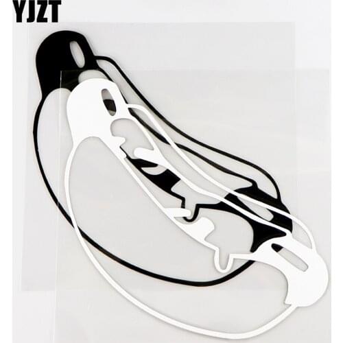 YJZT 13.9×13.9CM Exquisite Car Sticker Hot Dog Art Mural Vinyl Decals Funny Decor Black / Silver 10A-0755
