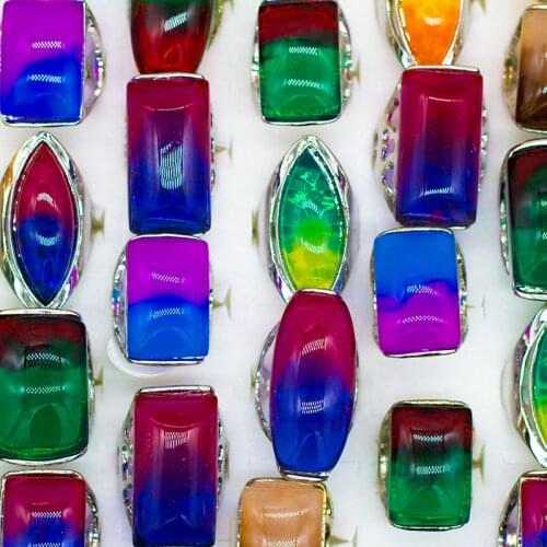 10Pcs/lot Large Stone Rings Mix Styles Multi Shapes Stone Finger Rings wholesale jewelry