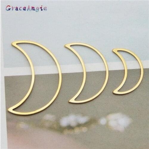 12pcs/lot Zinc Alloy Moon Charms Earrings Pendant Gold Moon Shape Charms Pendant For DIY Jewelry Making Finding Accessories