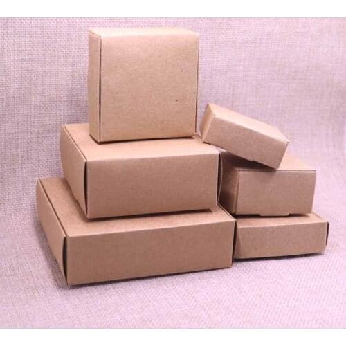 20pcs Solid Kraft Newest DIY Kraft Paper Box Gift Cardboard Boxes Wedding Anniversary Party Candy Christmas party Cute Custom