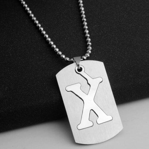 30pcs Family name gift Initial Letter X monogram alphabet Stainless steel alloy 26 English word sign pendant Necklace jewelry