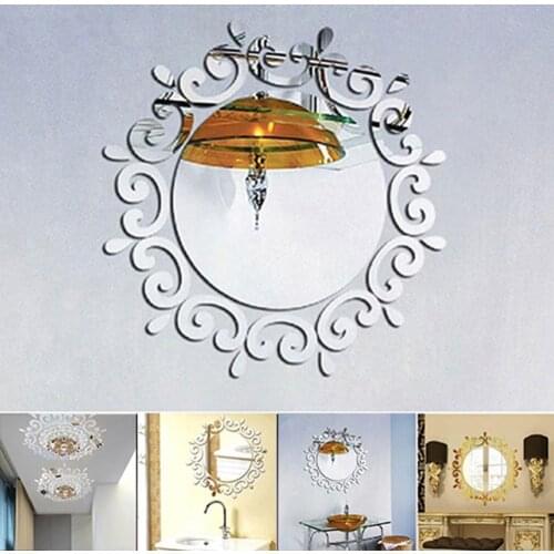 40%HOT3D Mirror Effect Wall Sticker Art Decal DIY Home Office Lamp Frame Decoration
