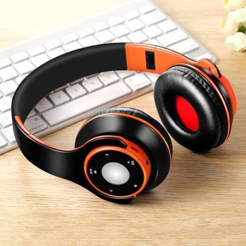 Wireless Bluetooth Headphone Retractable Stereo Headset large capacity battery foldable earphones with Microphone for Phone PC