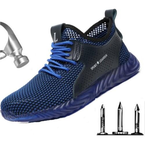 35-46 Unisex Summer Men Work Shoes AIR Mesh Steel Toe Cap Anti-piercing Work Safety Shoes Non-slip Breathable Fashion Men Boots