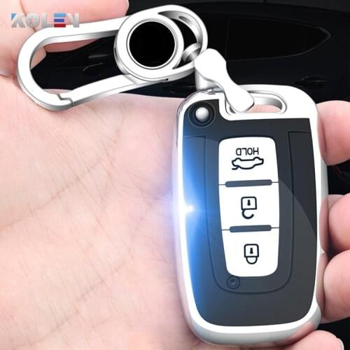 Soft TPU Car Remote Key Case Cover Shell For Hyundai Solaris HB20 i30 Veloster SR ix35 Elantra Accent For KIA RIO Sportage K2 K3