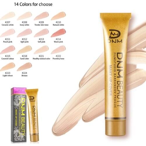 DNM Small Gold Tube Concealer Cover Acne Freckle Scar Tattoo Red Blood Black Eye Freckle Foundation cream
