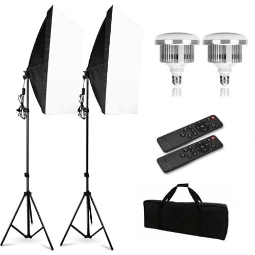Photography Video 3200-5500K 85W LED Dimmable Lamp Light Stand Continuous Lighting Kit Remote Control for Camera Photo Video