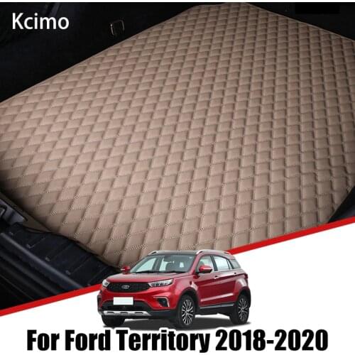 Leather Car Trunk Mat for Ford Territory 2018 2019 2020 2021 EV Cargo Liner Boot Pad Auto Accessorie Decoration
