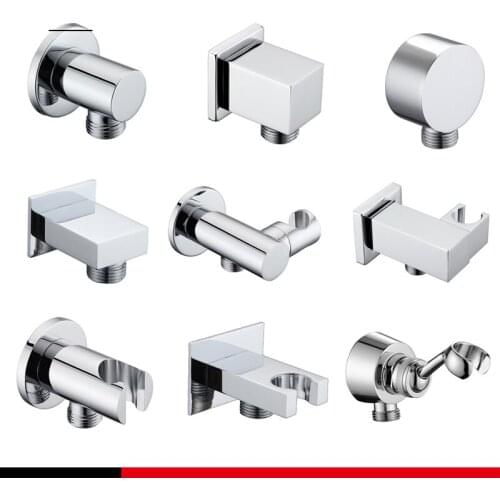 Brass Wall Mounted Hand Held Shower Holder Shower Bracket & Hose G1/2" Connector Wall Elbow Unit Spout Water Inlet Angle Valve