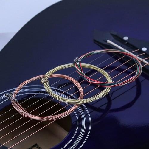 Metal Guitar Strings E-A 1 Set 6Pcs For Acoustic Folk Guitar Classic Guitar Multi Color Copper Alloy/Steel