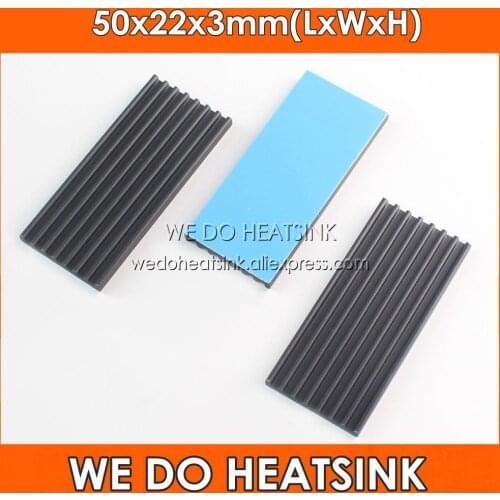 WE DO HEATSINK 50x22x3mm Without or With Thermal Pad DIP Chipset Black Anodized / Silver Aluminum Heatsink Cooler