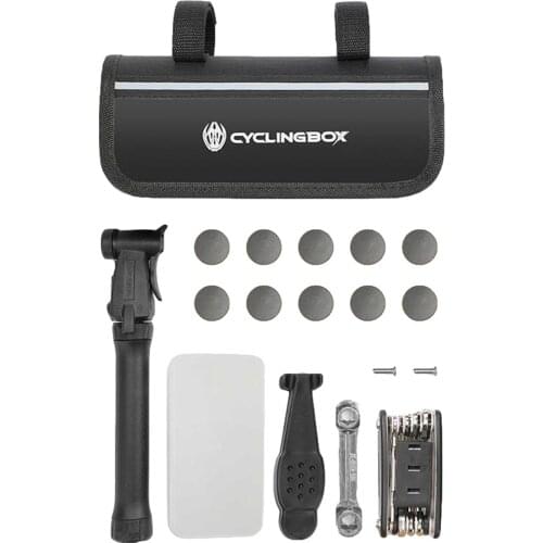 MTB Bike Tire Repair Tool Kit Multi-function Hexagon Inflator Screwdriver Wrench Sleeve Extension Rod Set with Portable Toolbox