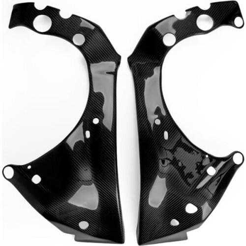 Real Carbon Fiber Motorcycle Frame Covers Panels Protectors Guards 3K Twill Weave Gloss For YAMAHA R1 2015 2016 2017 2018