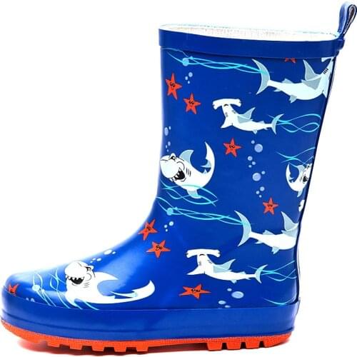 Dinosaur Rain Shoes Big Kids Rainboots Toddler Kindergarten Boys Girls Shoes Mermaid Shark Waterproof Rainy Playing Shoes