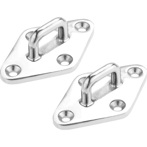 NEW Heavy Duty Boat Diamond Pad Eye Hook Plate Marine Grade 316 Stainless Steel Sail Boats Kayak Yachts Sunshades Accessories *2