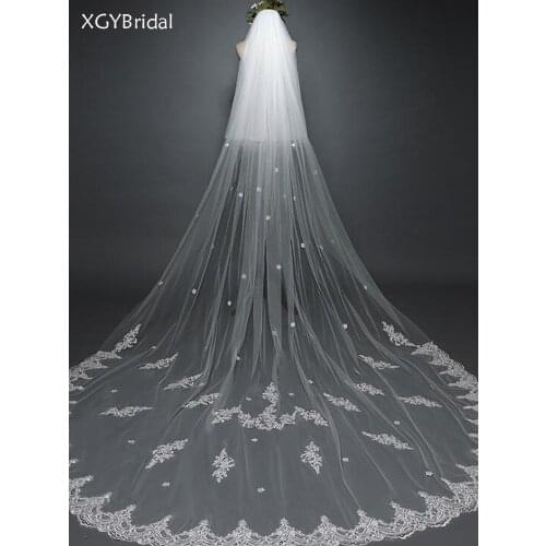 New Arrival Veu Noiva Bridal Veil 2021 European And American Wedding Dress Trailing White Three Meters Double Veil