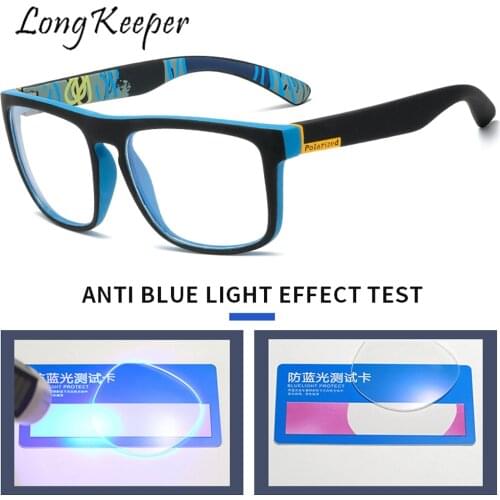LongKeeper Vintage Anti Blue Light Glasses Women Men Square Clear Glasses Optical Eyewear Frame Transparent Lens Spectacle Frame