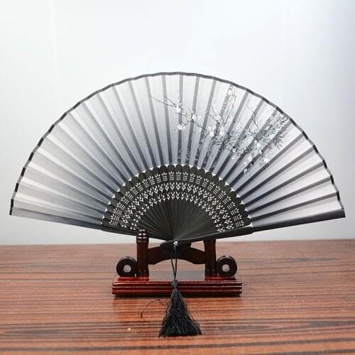 Portable ladies folding fan cherry blossom bamboo Chinese style high-end painting and calligraphy ITAS6647A