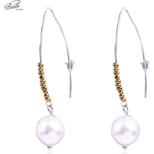 Badu Hook Earrings Women Fashion Pearl Pendant Drop Earring Mother Gift Party Elegant Jewelry 2017 Hot