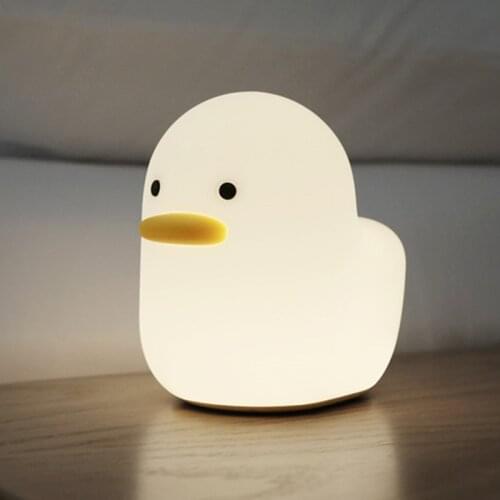 Silicone Dull Duck Night Lights Touch Sensor USB Rechargeable Night Lamp Bedroom Bedside Lamp Baby Kids Gifts Cute Feeding Light