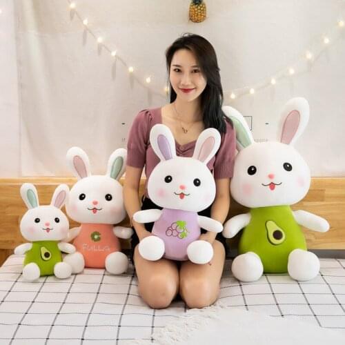 Pretty colourful Stylish Cartoons Fruit Bunny Plush creative Sleeping pillow Cushion super soft good quality birthday gift doll