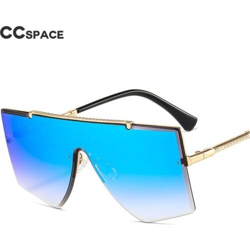 46630 Oversized One Lens Goggle Sunglasses Half Frame Men Women Fashion Shades UV400 Vintage Glasses