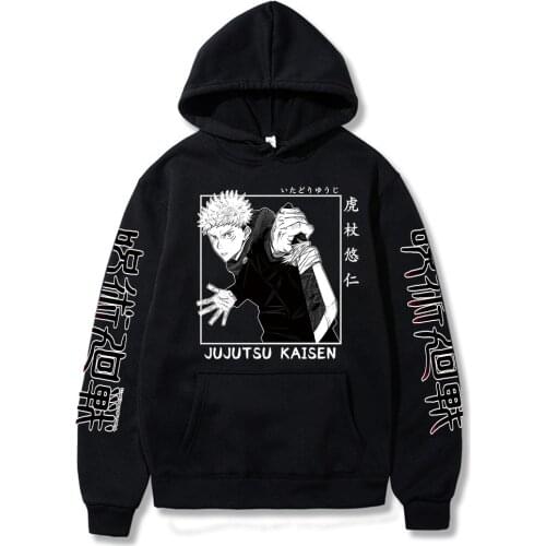 Anime Jujutsu Kaisen Hoodies Harajuku Yuji Itadori Fashion Men Women Hoodies Casual Loose Pullovers Hooded Autumn Winter Clothes