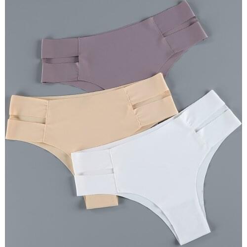 3Pcs/Set Women Seamless Underwear Comfortable Panties Ladies Plus Size Underpants Solid Color Briefs Female Lingerie Fashion New