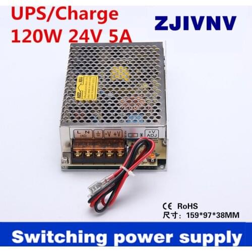 120W 24V universal AC UPS function monitor switching power supply smps with charge function 24vdc SC-120W-24