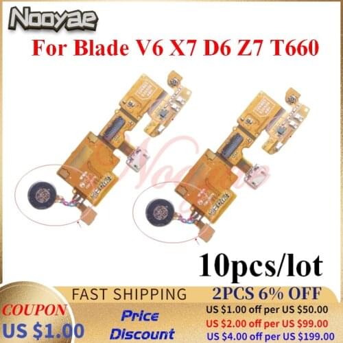 Charger Port Ribbon Replacement For ZTE Blade V6 X7 D6 Z7 T660 USB Charging Flex Cable Microphone Vibrator 10pcs/lot