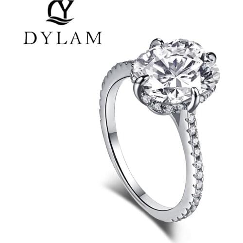 DYLAM Ring For Women 925 Sterling Silver Zircon Classic Simple Fashion Popularity Jewelry For Women Exquisite Jewelry Girlfrien