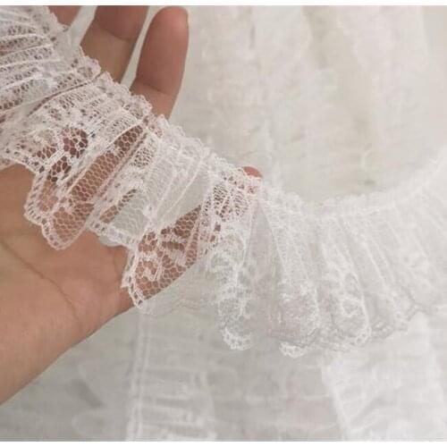1M Embroidery Flower Luxury Lace Fabric Wide 5CM White Lace Trim Collar Ribbon DIY Sewing Applique Craft Christmas Guipure Decor