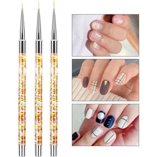1pcs Nail Art Brush Pen Thin Pen Tip Dot Drawing Liner Gel Pen Flower DIY Manicure Tool Nail Brush Nail Painting Tool Nail Pen